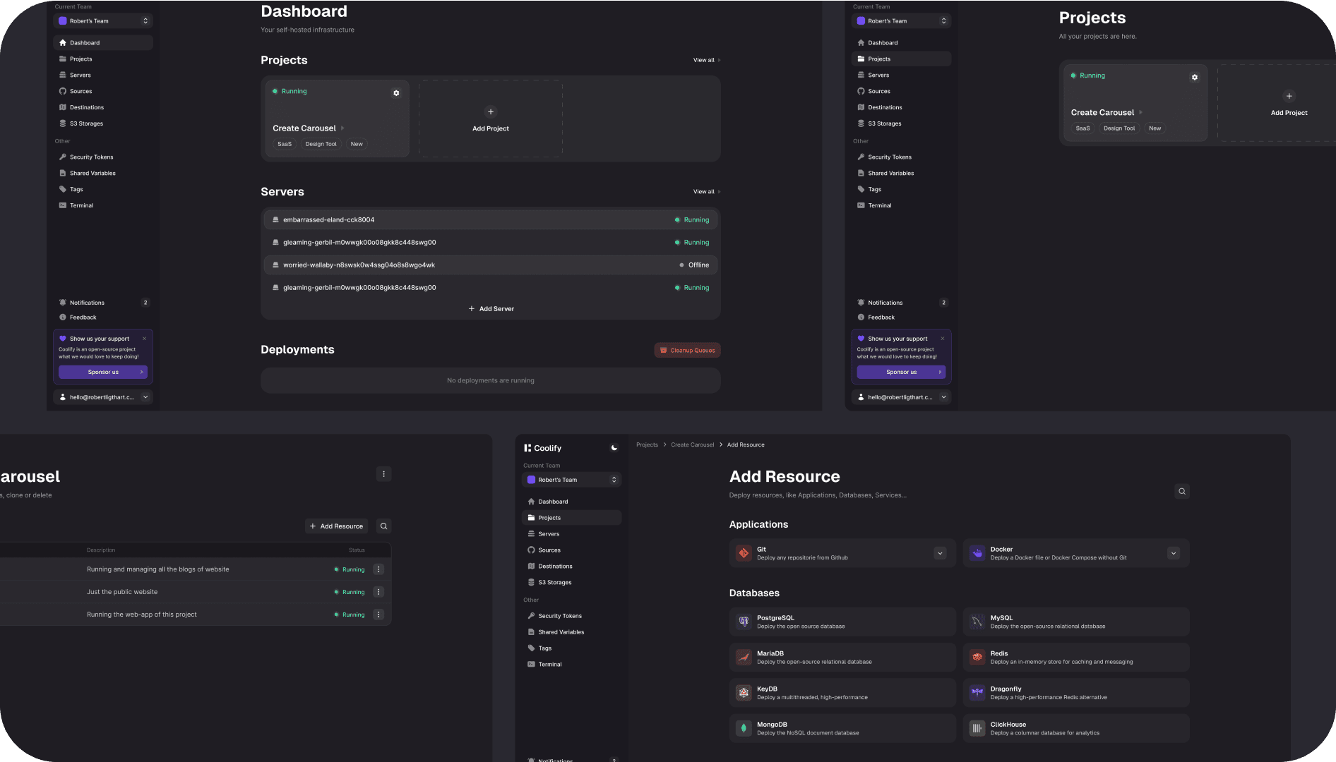 Coolify ui